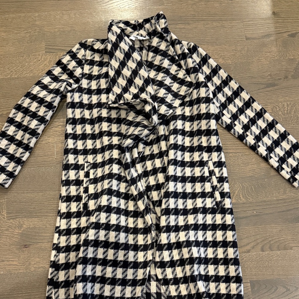 BB Dakota Black and White Checkered Pea Coat